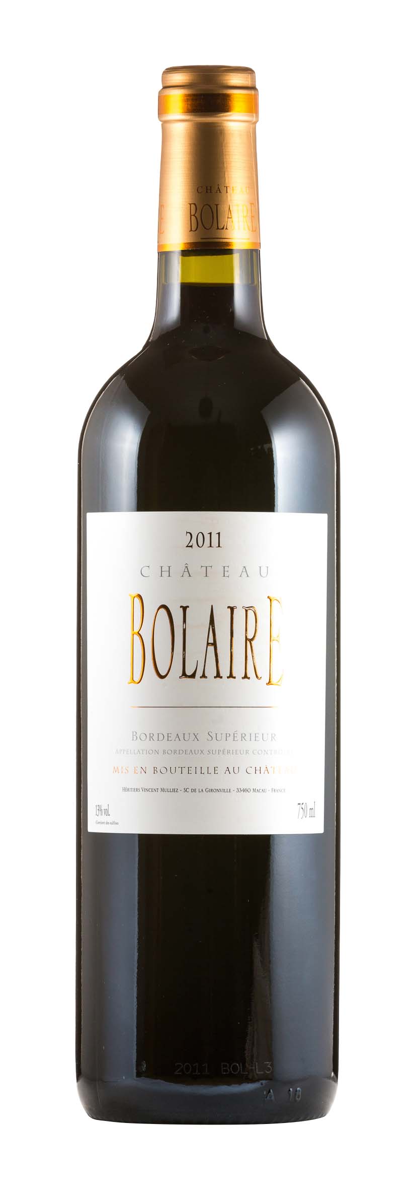 Bordeaux Supérieur AOC Château Bolaire 2011